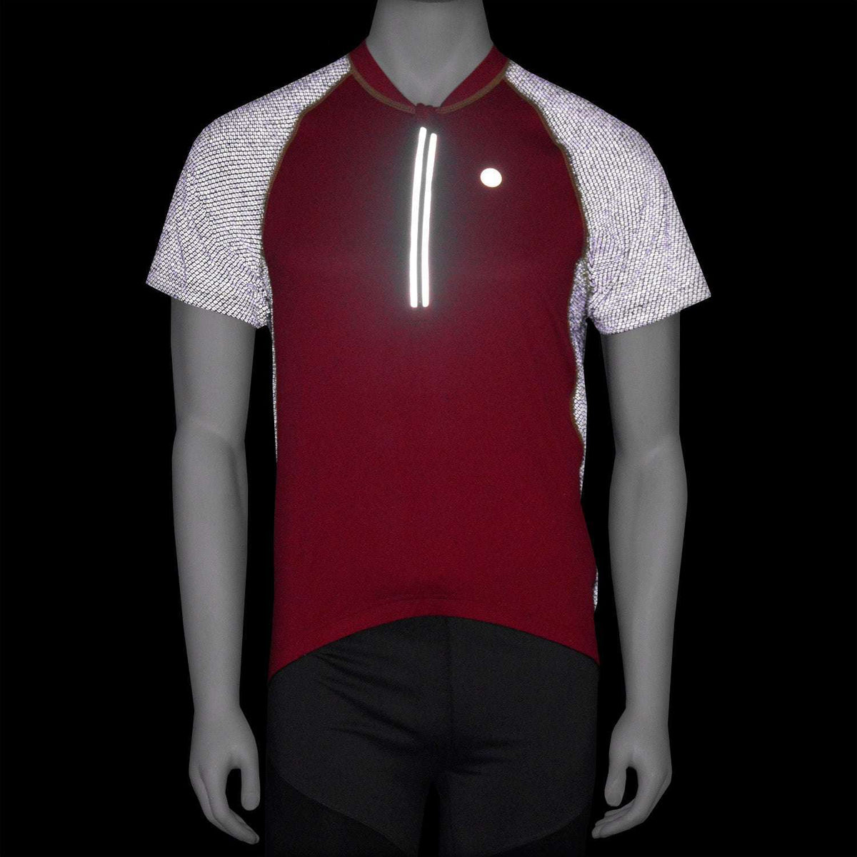 raceLITE Men's Reflective Cycling Jersey in Red / Black