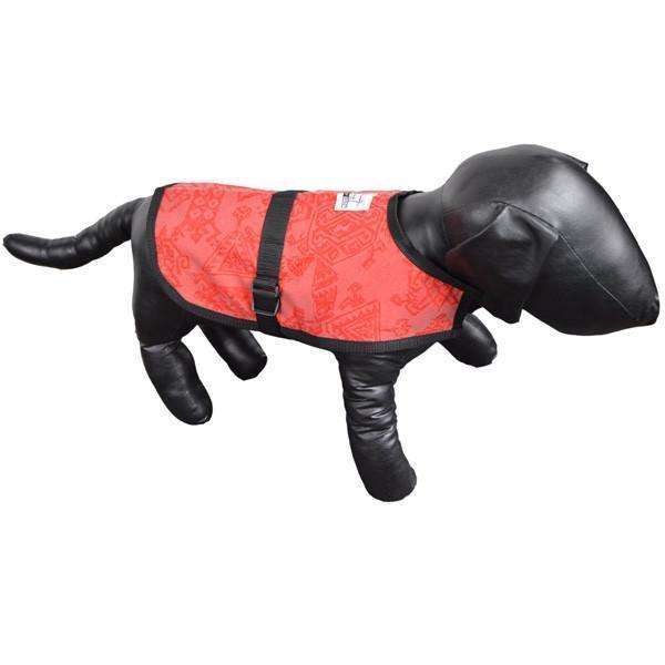 Reflective Dog Jacket in Red/Geo