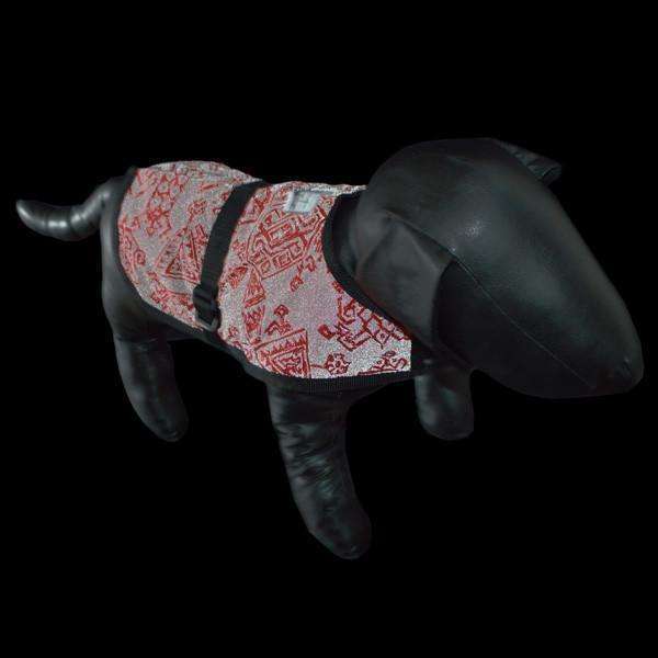 Reflective Dog Jacket in Red/Geo