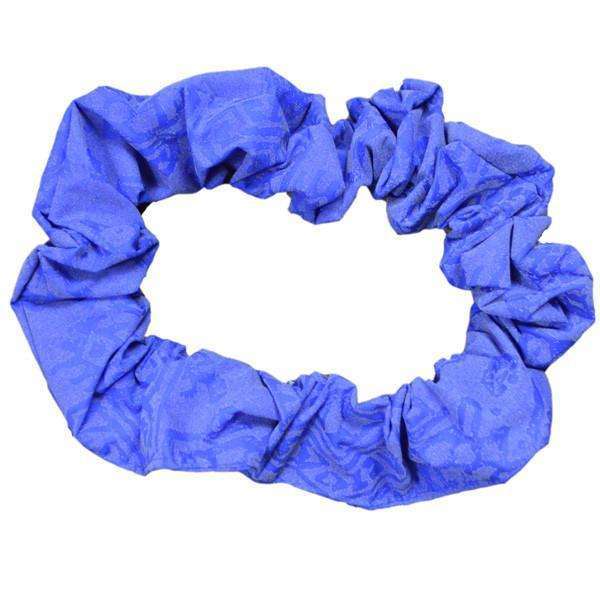 Reflective Dog Scrunchie in Blue Geo