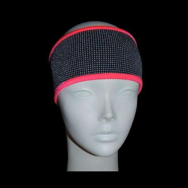 Reflective PonyBand Headband in Black/Pink