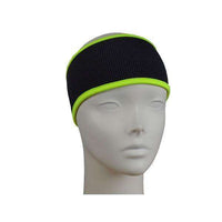 Reflective PonyBand Headband in Black/Flo Lime