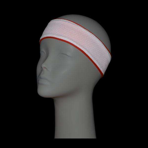 REVERSIBLE! Reflective Stretch Eclipse Headband in Coral Glo/White