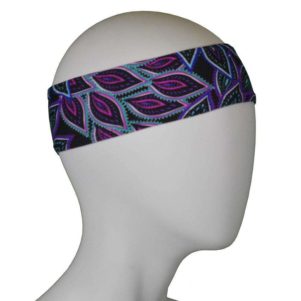 REVERSIBLE! Reflective Stretch Eclipse Headband in Feather/Black