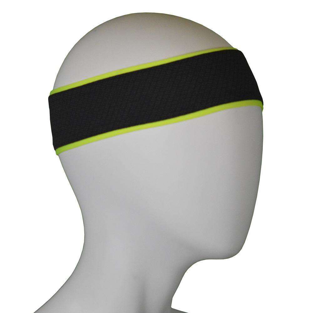 REVERSIBLE! Reflective Stretch Eclipse Headband in Flo Lime/Black