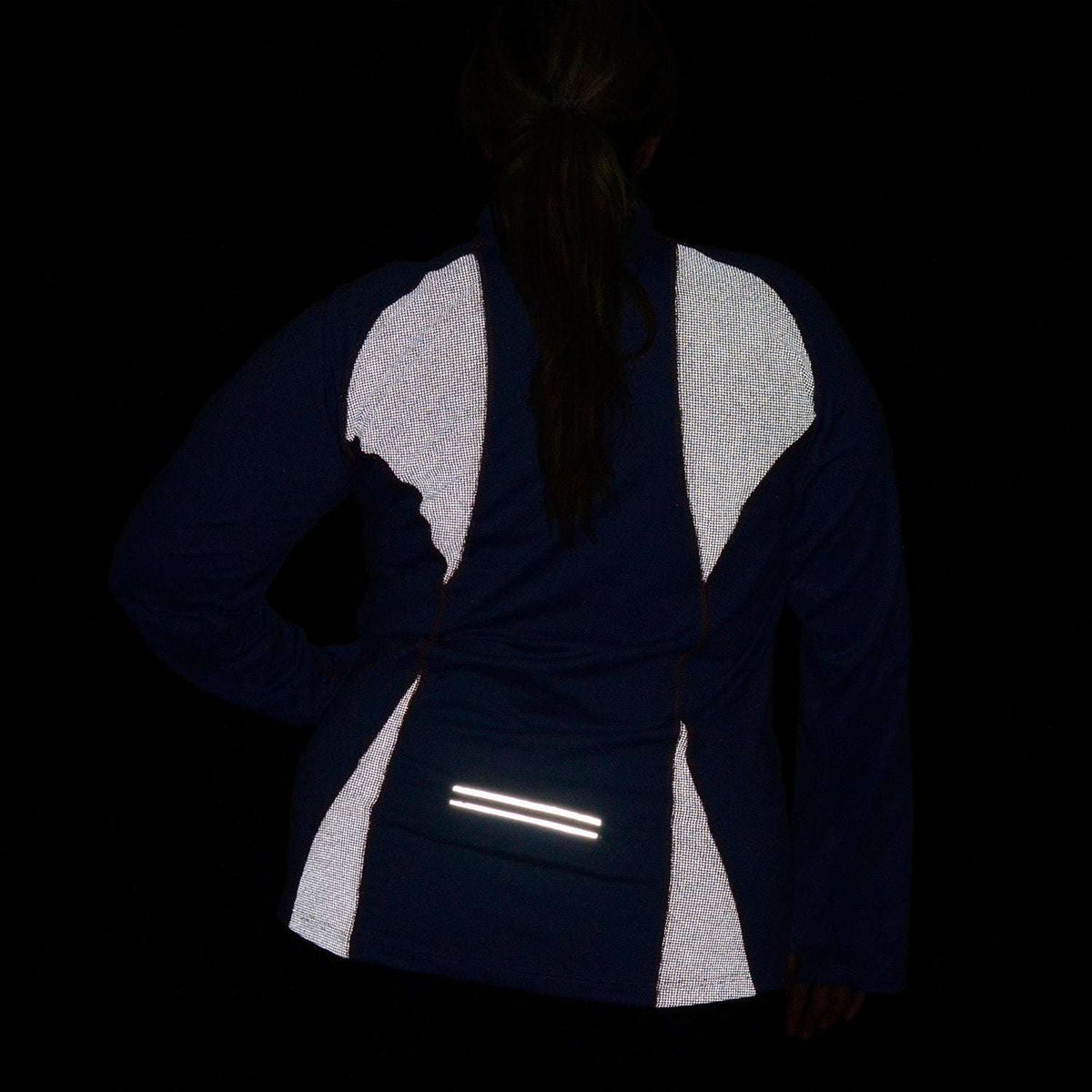 runLITE Reflective Women's Pullover in Periwinkle/White