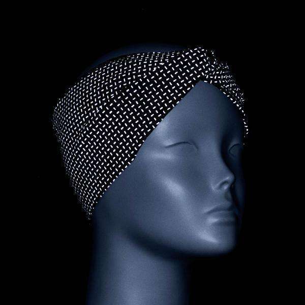 Twisted Bandeau Reflective Headband in Black