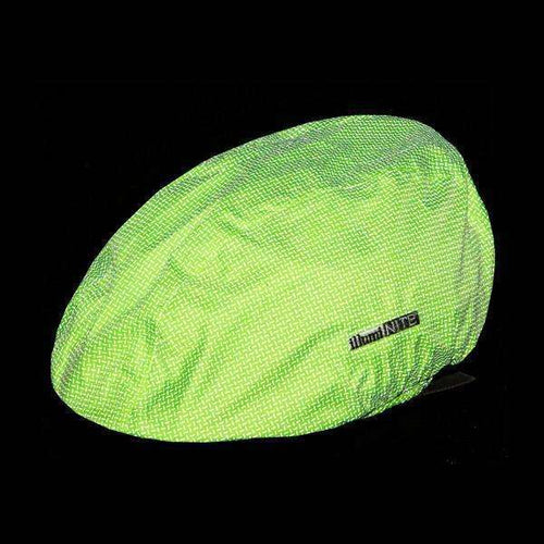 bike helmet mesh illumiNITE Waterproof Reflective Helmet Cover in Flo Lime